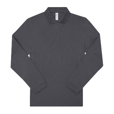 Polo manches longues en coton - Homme - 180 g