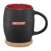 Mug céramique avec dessous de verre en bois - 400ml