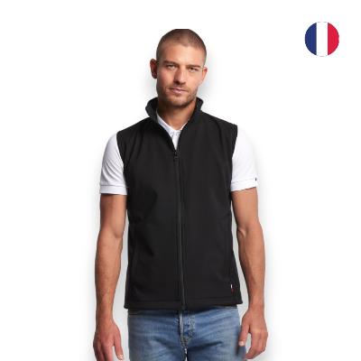 Bodywarmer softshell en polyester recyclé - Homme - Made in France