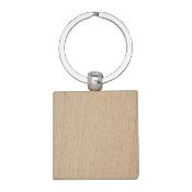 Porte-clés carré en bois de hêtre