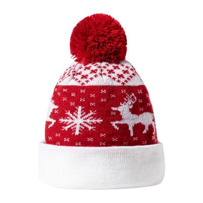 Bonnet à pompon avec motif de Noël
