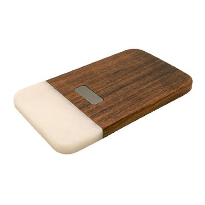 Planche à découper en acacia et marbre blanc