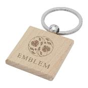 Porte-clés carré en bois de hêtre