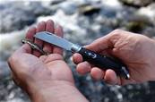 Couteau pliant avec lame en acier inox