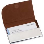 Etui porte-cartes de visite en métal et liège