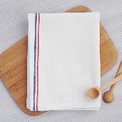 Torchon avec bandes tricolores - 100% coton