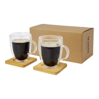 Ensemble de 2 tasses avec sous-verres