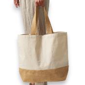 Sac shopping en coton et toile de jute