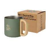 Tasse en acier inoxydable avec poignée en bois - 360 ml
