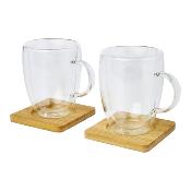 Ensemble de 2 tasses avec sous-verres
