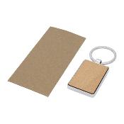 Porte-clés rectangulaire en bois de hêtre, habillage métallique