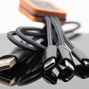 Câble 5 en 1 avec logo lumineux -  40W