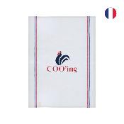 Torchon avec bandes tricolores - 100% coton