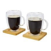 Ensemble de 2 tasses avec sous-verres