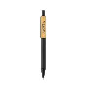 Stylo en ABS recyclé avec clip en bambou