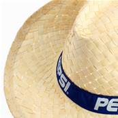 Chapeau en paille blanche avec biais paille