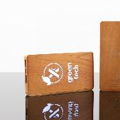 Batterie de secours/Powerbank en bois avec logo lumineux