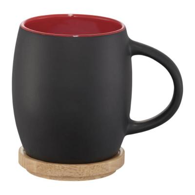 Mug céramique avec dessous de verre en bois - 400ml