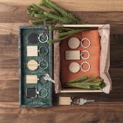 Porte-clés rectangulaire en bois de hêtre