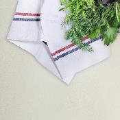 Torchon avec bandes tricolores - 100% coton
