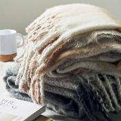 Couverture avec mohair