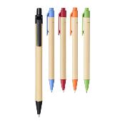 Stylo bille en carton recyclé et plastique de maïs