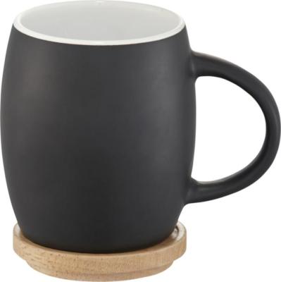 Mug céramique avec dessous de verre en bois - 400ml